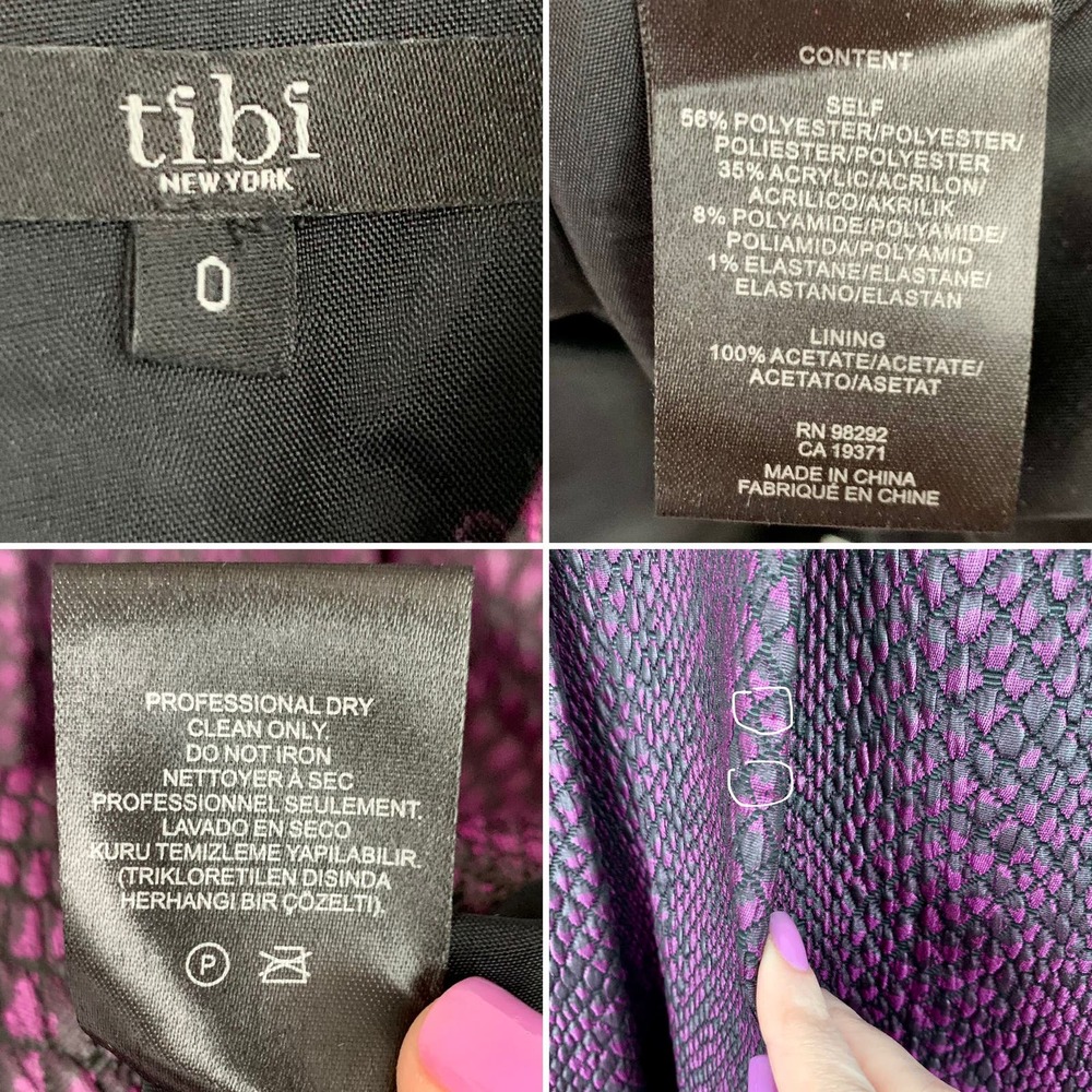 Tibi Cobra Jacquard Sleeveless Dress in Purple Size 0 - Picture 12 of 13